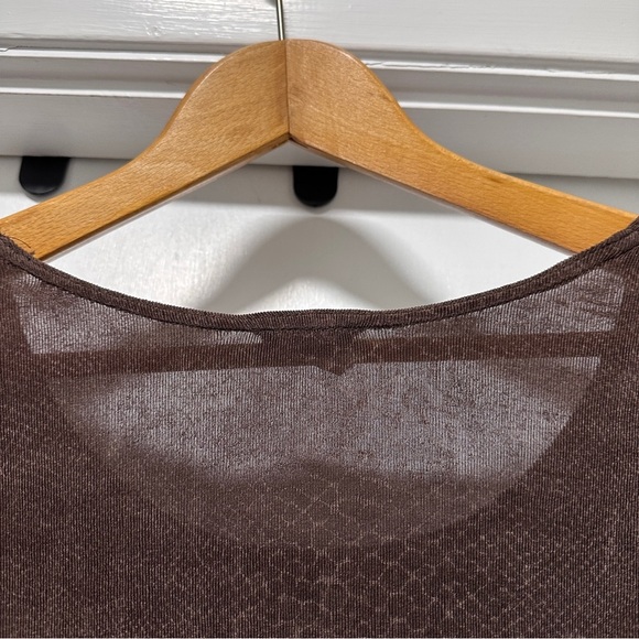 Vintage 90s Rabbit Rabbit Rabbit Designs Brown Snake Print Stretch Shirt Size 16 - Picture 10 of 16